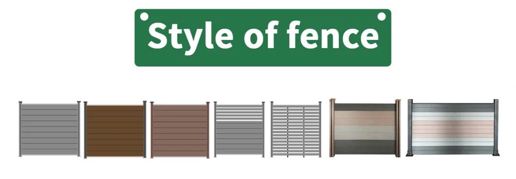 Outdoor Garden Fence Wood Composite WPC Fence Panels