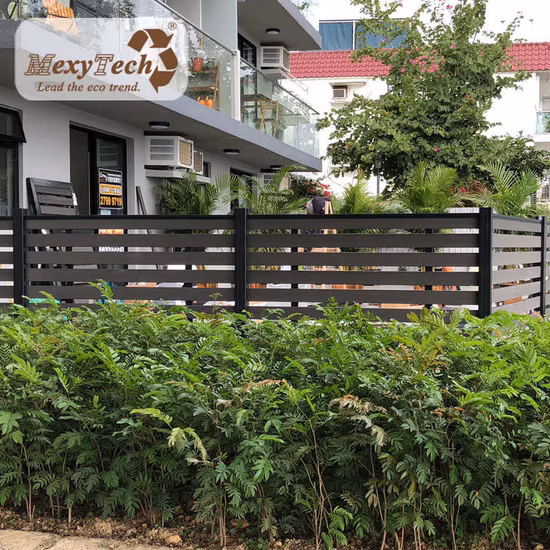 Mexytech Kunststoff-WPC-Gartenzaun für den Außenbereich, Tore und Zäune